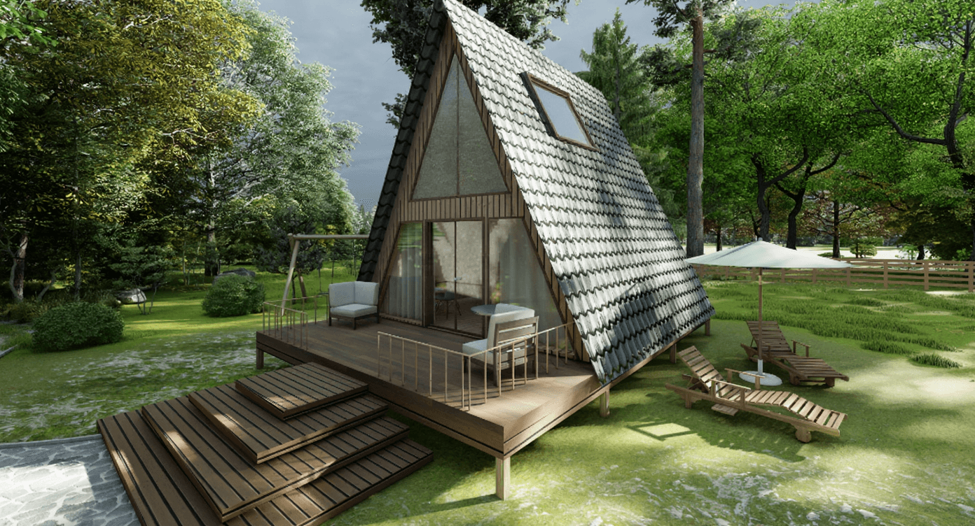 Проект дома 42-1.45 А-фрейм компания ЭкоДом